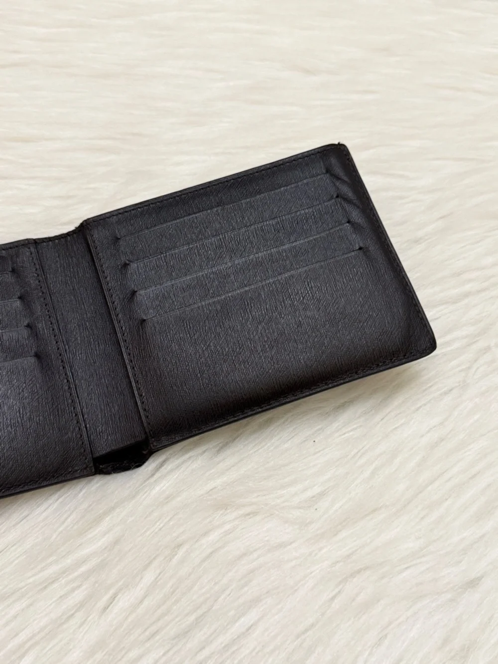 DUNHILL - BLACK SAFFIANO LEATHER MENS BIFOLD WALLET